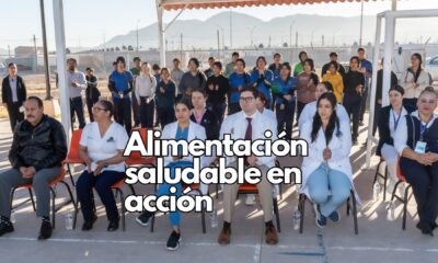Alumnos y docentes de la Telesecundaria Elisa Griensen promueven alimentación saludable con charlas, videos y actividades deportivas.