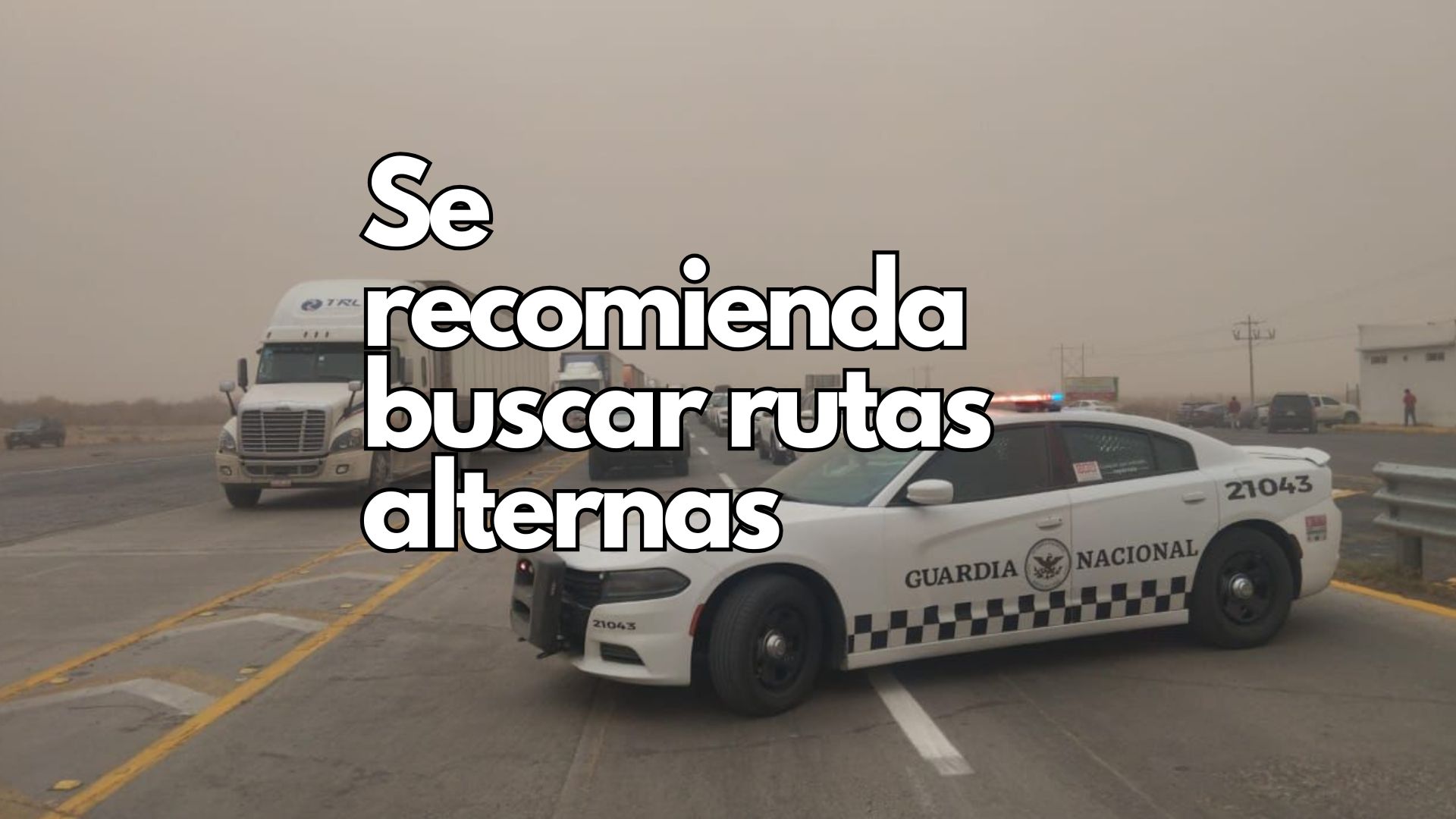 Cierran tramo Sueco–Juárez por tolvaneras provocadas por fuertes vientos