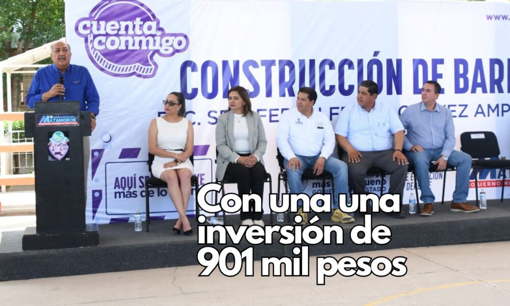 Arranca SEyD construcción de barda perimetral en secundaria de Matamoros